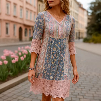 OSiB™ | Marlena-Vintage Printed Lace Dress