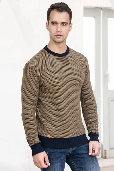 OSiB™ |Men's jumper with checked pattern