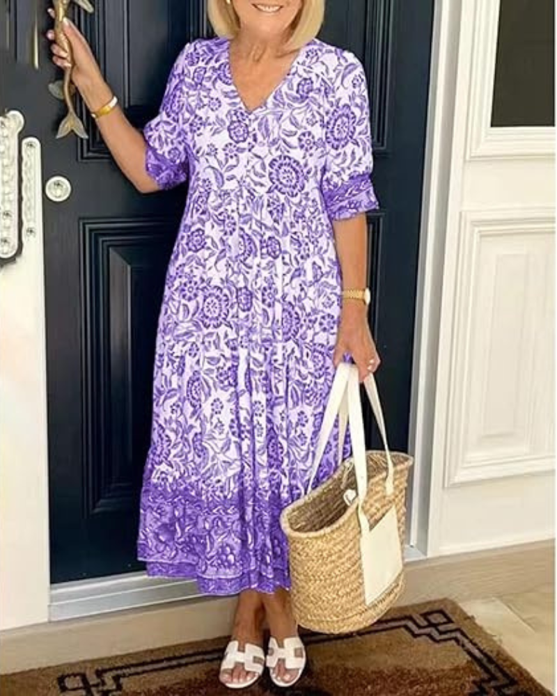 OSiB™ | Floral V-neck Dress
