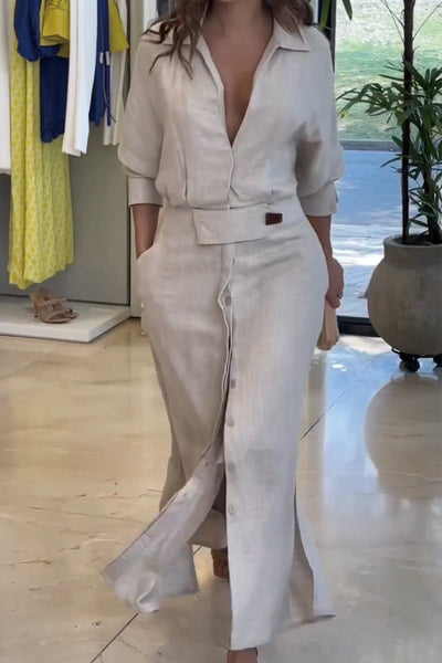 OSiB™ | Valéria-Maxi dress with V-neck