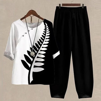 OSiB™ |Katell – Effortless elegance flowing shirt and trousers set.