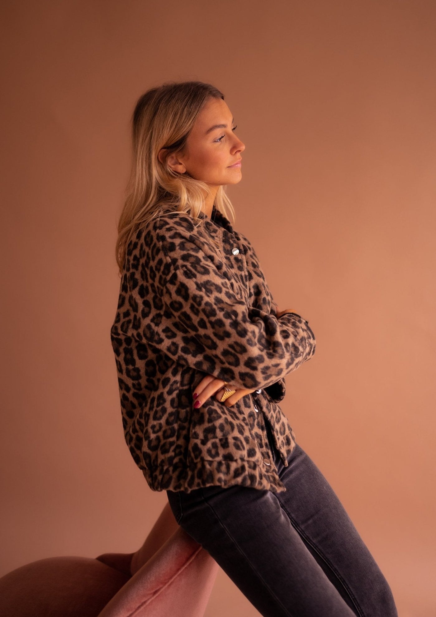 OSiB™| Luna Trendy Jacket with Leopard Print
