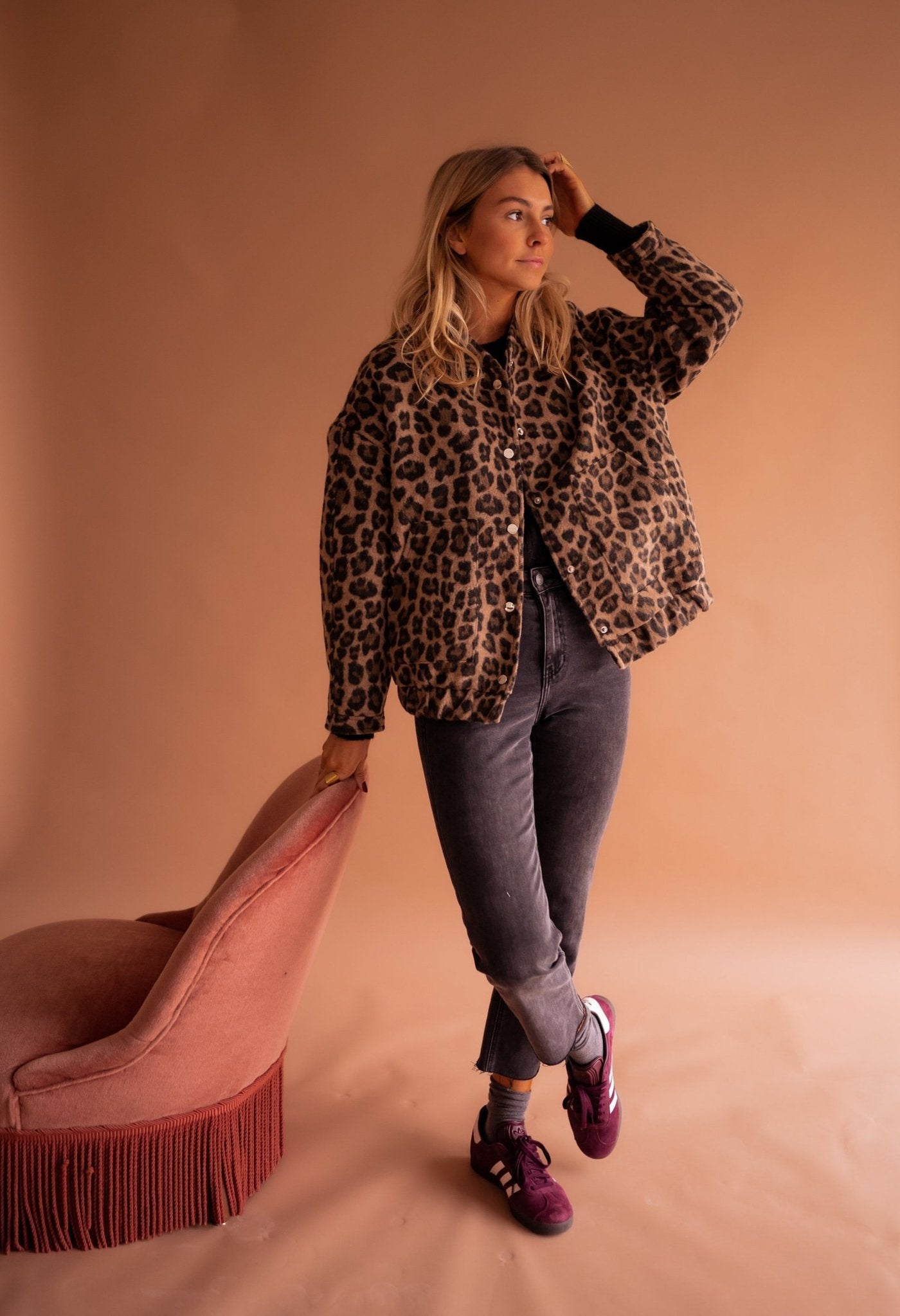 OSiB™| Luna Trendy Jacket with Leopard Print