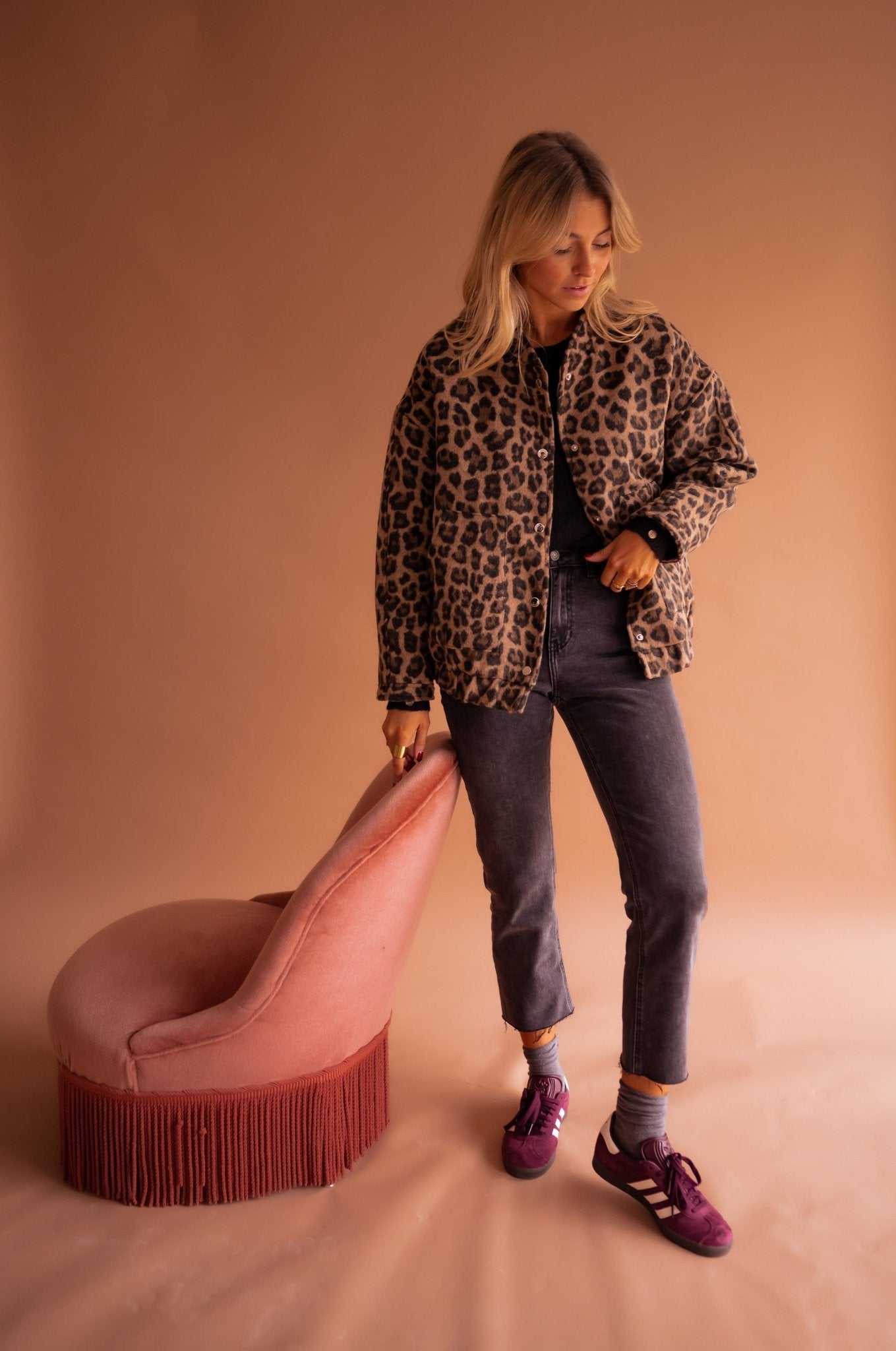 OSiB™| Luna Trendy Jacket with Leopard Print
