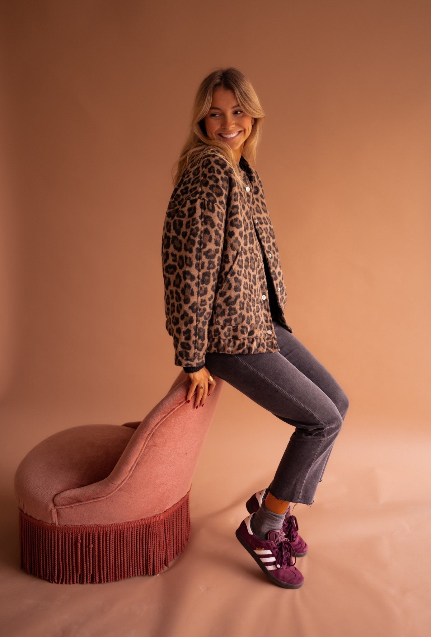 OSiB™| Luna Trendy Jacket with Leopard Print