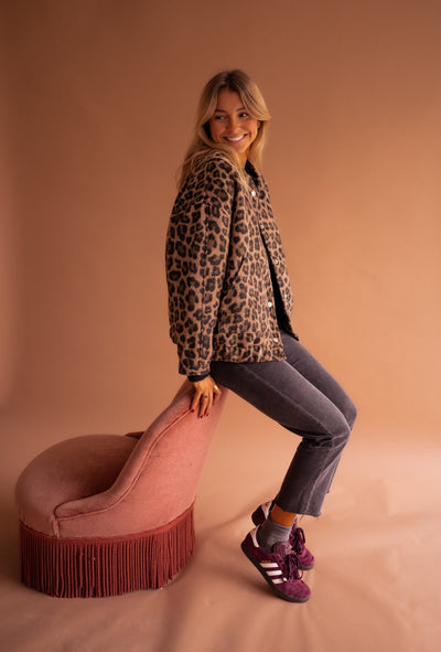 OSiB™| Luna Trendy Jacket with Leopard Print