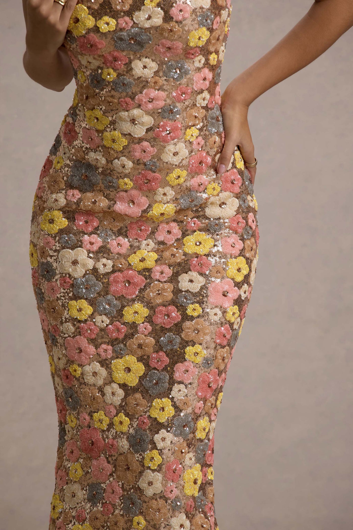 OSiB™ | Elara-Sequin Bloom Maxi Dress