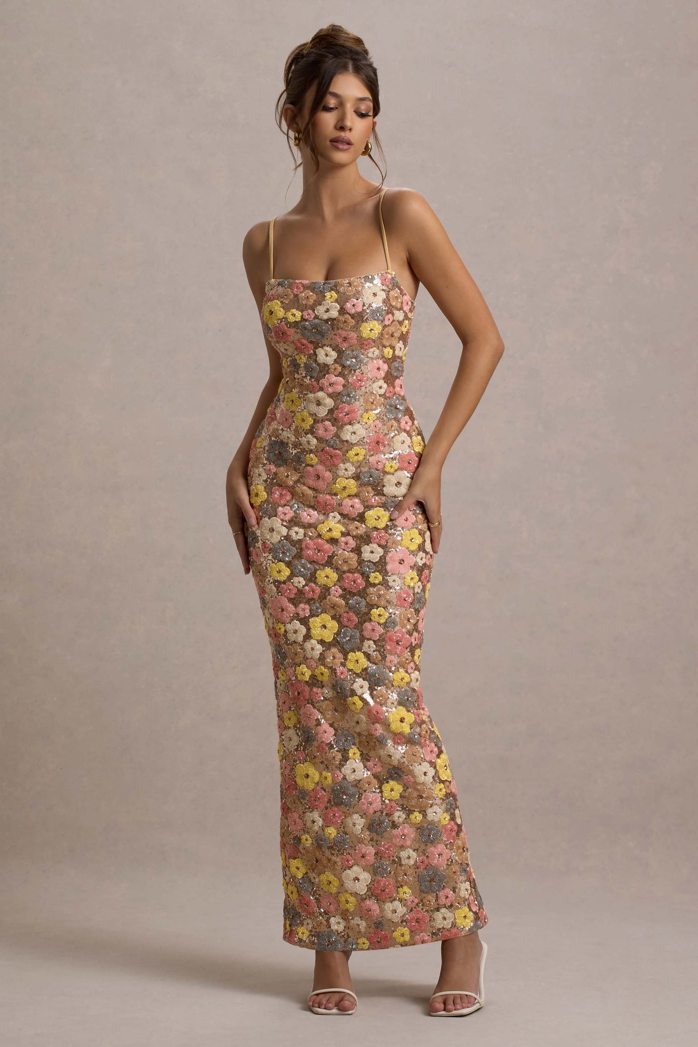 OSiB™ | Elara-Sequin Bloom Maxi Dress