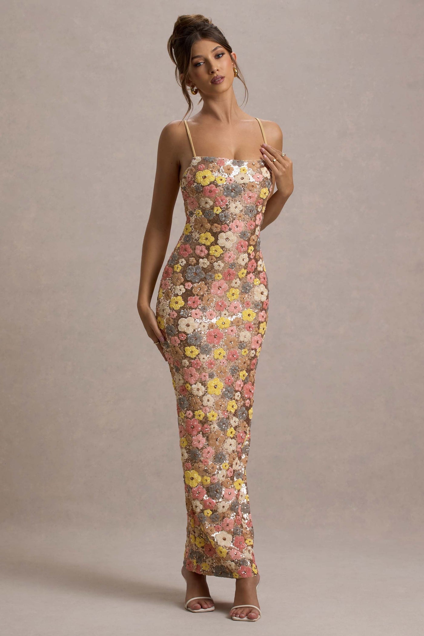 OSiB™ | Elara-Sequin Bloom Maxi Dress
